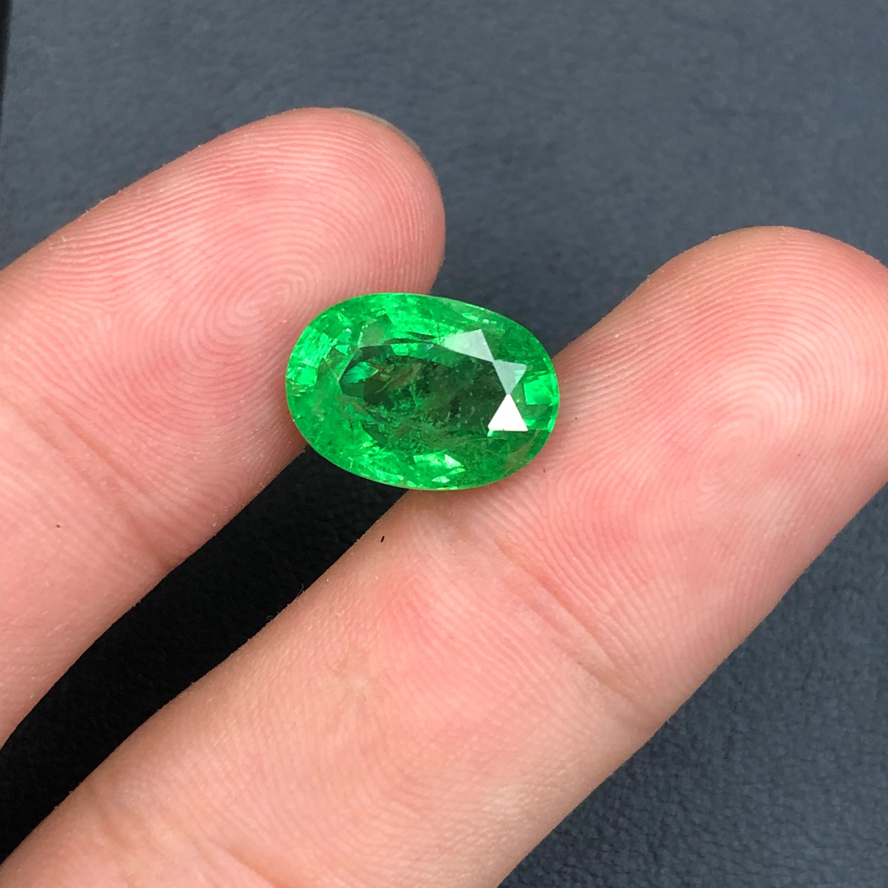 Natural Tsavorite Garnet – Oval Mixed Cut Loose Green Gemstone, 8.19Ct