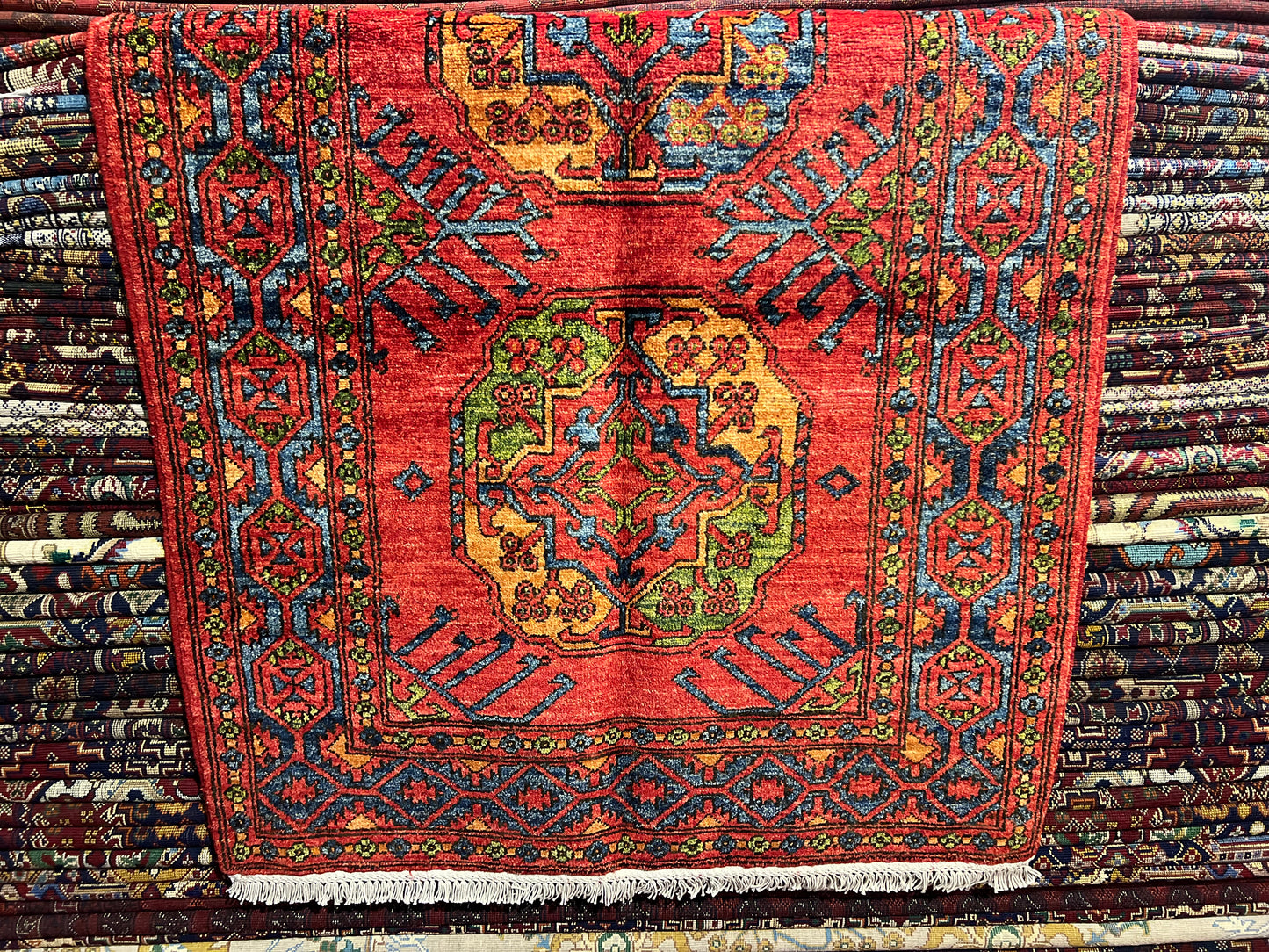 Afghan Hand Knitted/Knotted Living / Dining Room Wool Woven Rug Size 5ft x 3ft ( FP-M-5X3-O-N) Marinous FeelPai (Elephant Foot) - Kabul Rugs