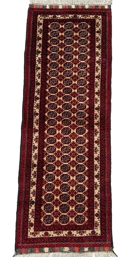 Hand Knitted/ Knotted Hallway Runner Khwaja Roshnai 5.0ftx1.7ft (KR-MOW-5X1-R-N) Mowri Design (Mazar-e-Sharif) - Kabul Rugs