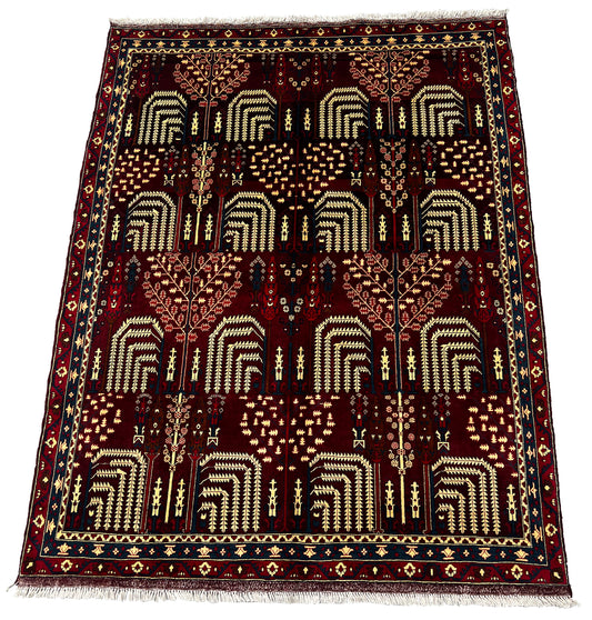 Afghan Hand Knitted/Knotted Area Rug Size 6.4ft x 5.0ft (BL-AND-6.4X5.0-N) Belgic (Belgique)( Andkhoi) - Kabul Rugs