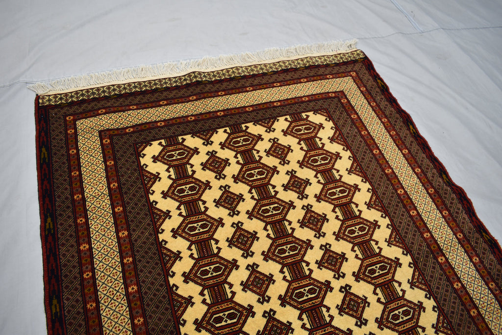 5.4x3.10 Ft Afghan Handmade Rug,100% Wool rug, Rugs For Living Room, Bedroom Rug , Yamood Pattern, Herati Oriental Rug