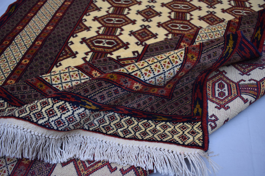 5.4x3.10 Ft Afghan Handmade Rug,100% Wool rug, Rugs For Living Room, Bedroom Rug , Yamood Pattern, Herati Oriental Rug