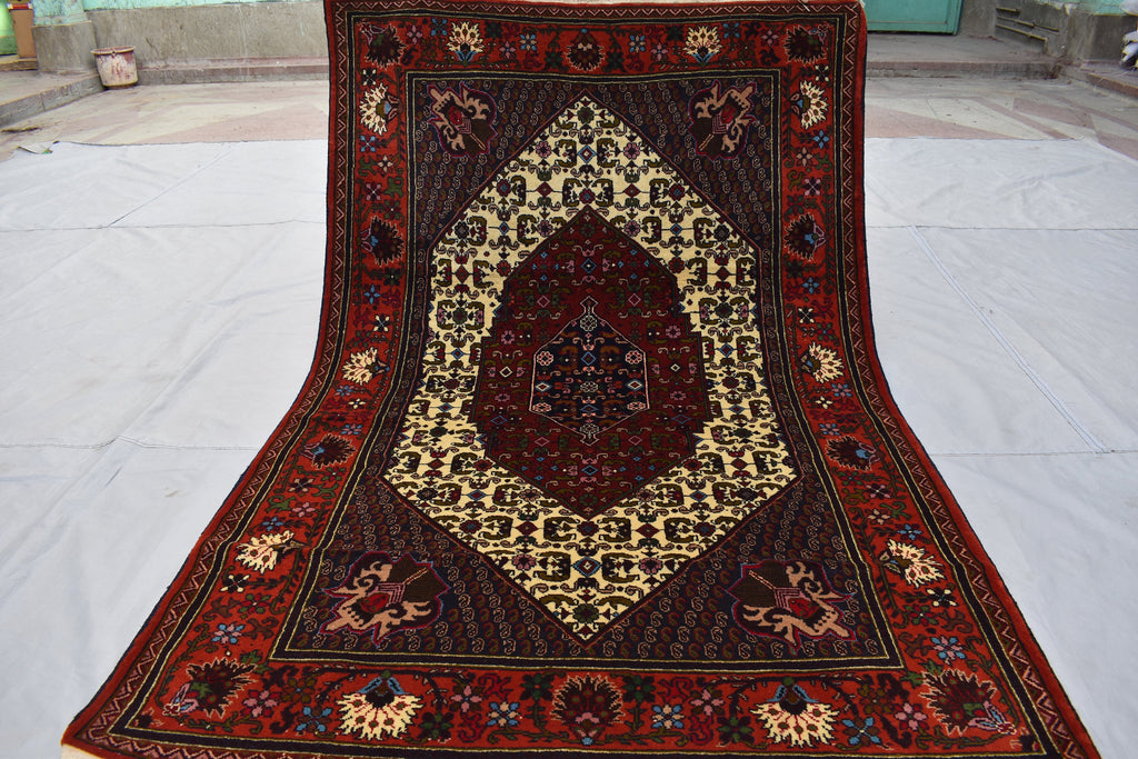 6.5x4.1 ft Oriental Rug, Fine Quality Handmade Afghan Rug, Medallion Design Floral Patterns Turkmen Soft Wool Rug, Rug for Living Room,