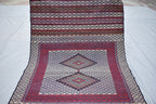 Collectible Rug 7.3 x 4.4 Ft Antique Yamood Sumak Kilim Rug– Handwoven, Authentic Tribal Design, Vintage Home Decor, Living Room Rug