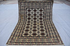 SALE – 6x4 Ft Afghan Turkmen Gargi Rug | Handmade 100% Wool Yamood Pattern Carpet | Antique Turkoman Oriental Rug for Living Room Decor