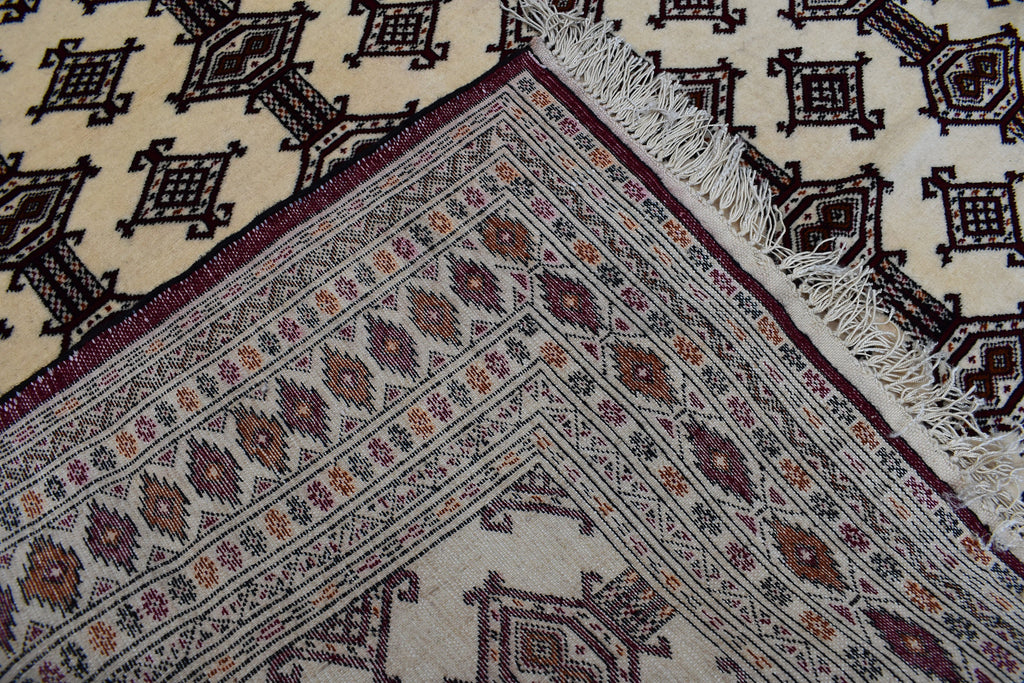 SALE – 6x4 Ft Afghan Turkmen Gargi Rug | Handmade 100% Wool Yamood Pattern Carpet | Antique Turkoman Oriental Rug for Living Room Decor