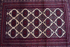 Antique Zahir Shahi Rug – Vintage Afghan Turkman Herati Yamoot Design | Handmade 100% Wool Oriental Rug | 6x4 Living Room Carpet 175x128cm