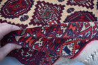 Antique Zahir Shahi Rug – Vintage Afghan Turkman Herati Yamoot Design | Handmade 100% Wool Oriental Rug | 6x4 Living Room Carpet 175x128cm
