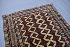 4x6 Beige Vintage Rug, Afghan Hand Knotted Wool Area Rug-Tribal Turkoman Rug-Bukhara Tekke Oriental Rug-Antique Living Room Bedroom Rug