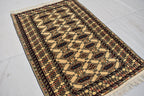 3.10 x 2.8 Ft Vintage Afghan Rug Zahir Shahi Pattern Turkoman Weave Fine Quality Carpet Traditional Herati Rug Super High Quality Rug