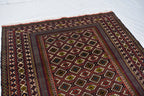 Vintage Area Rug, 7.0 x 4.6 Ft, Gorgeous Handmade Afghan Turkmen Bostan Goll 100% Wool Traditional Flat WeaveAfghan rug, Vintage afghan rug