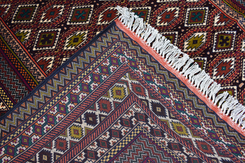 Vintage Area Rug, 7.0 x 4.6 Ft, Gorgeous Handmade Afghan Turkmen Bostan Goll 100% Wool Traditional Flat WeaveAfghan rug, Vintage afghan rug