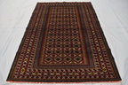 Vintage Area Rug, 7.0 x 4.6 Ft, Gorgeous Handmade Afghan Turkmen Bostan Goll 100% Wool Traditional Flat WeaveAfghan rug, Vintage afghan rug
