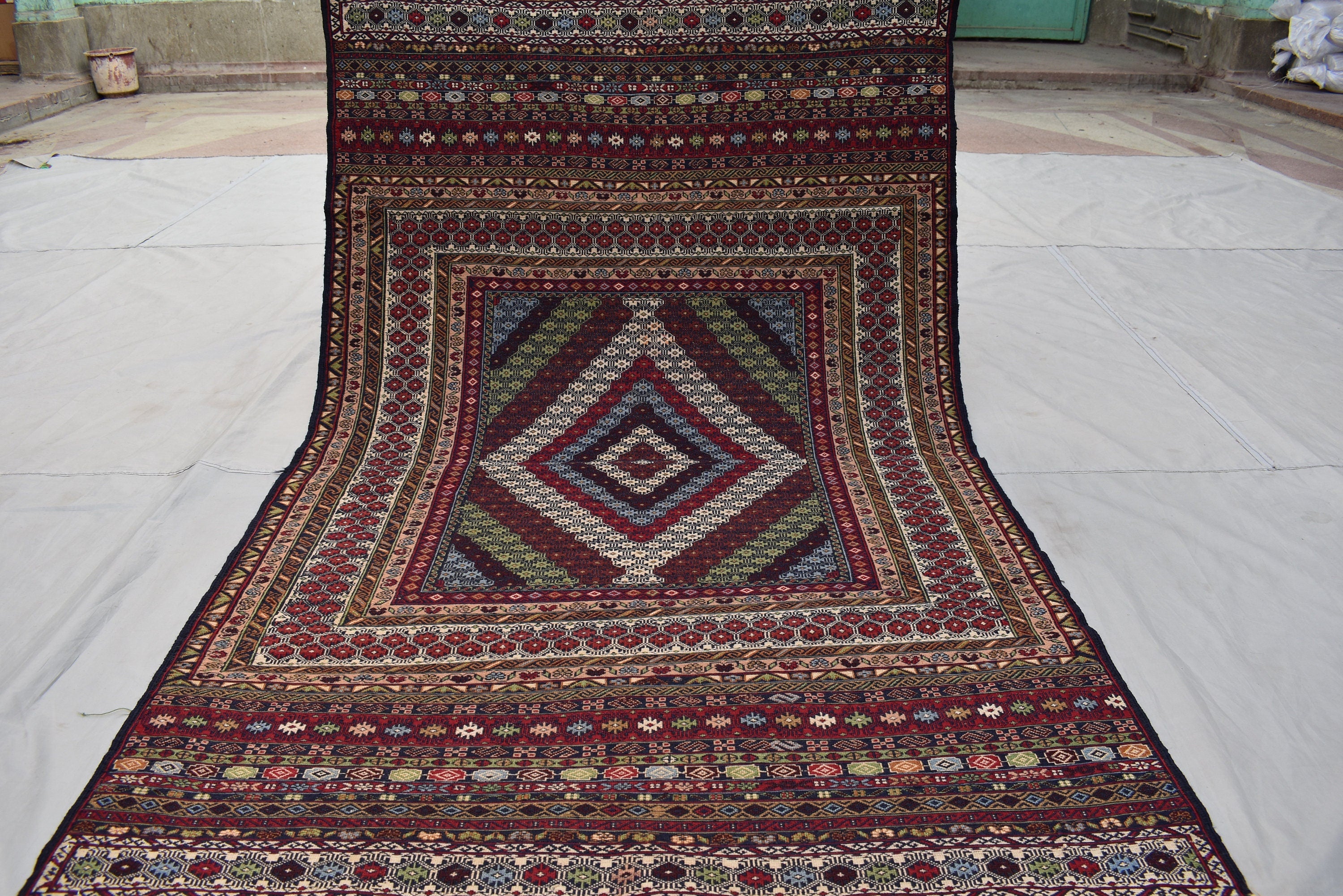 Vintage Sumak Kilim, 6.3x4 Ft, Rugs For Living Room, Bedroom, Dining Room, Collective Rare Rug, Natural Wool, Wall Hanging Decorative Rug