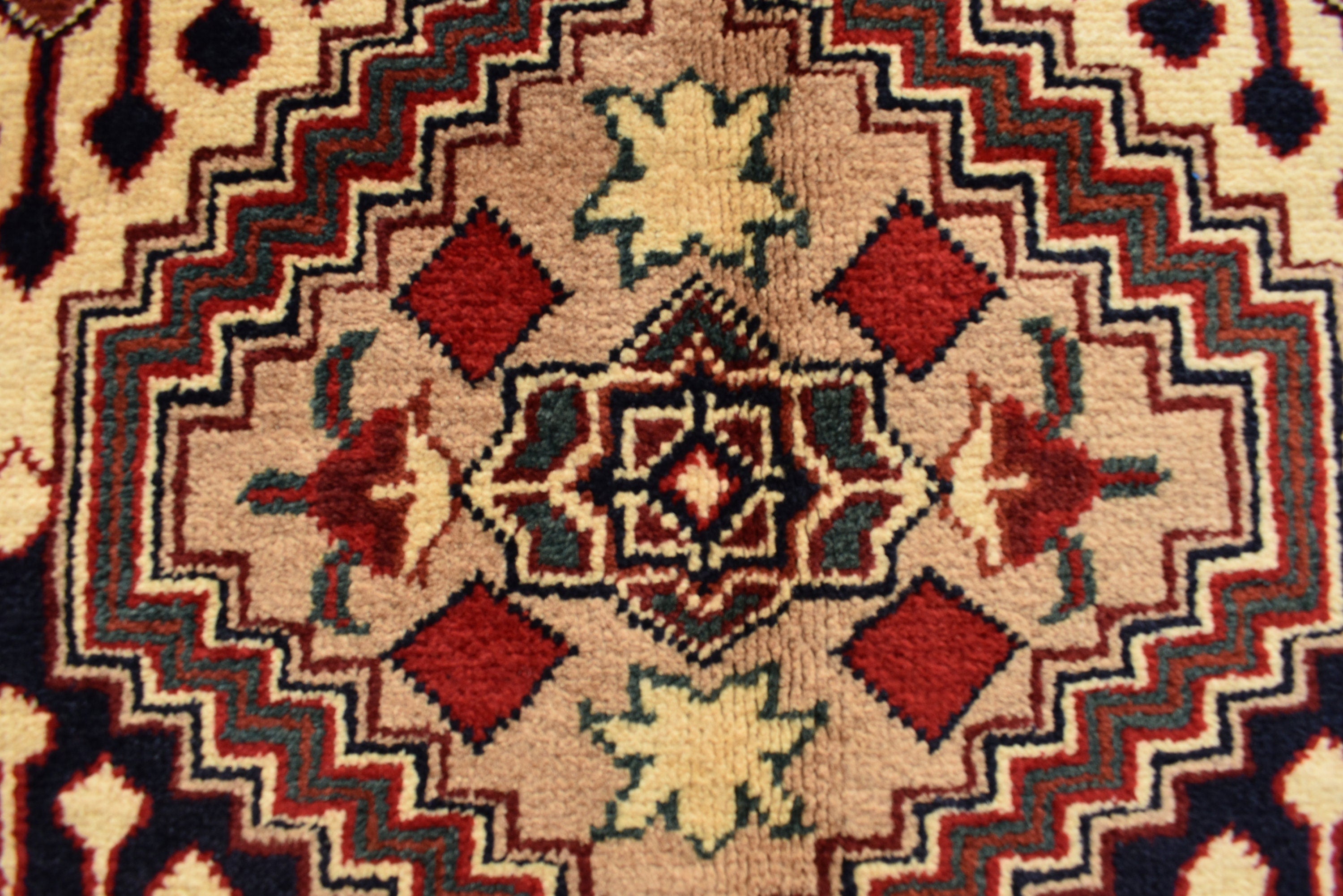 5x3 Burgundy and Beige Afghan Handmade Tribal Handwoven Carpet, Medium Size Rug For Bedroom, Office, Living Room, Eclectic Interiors