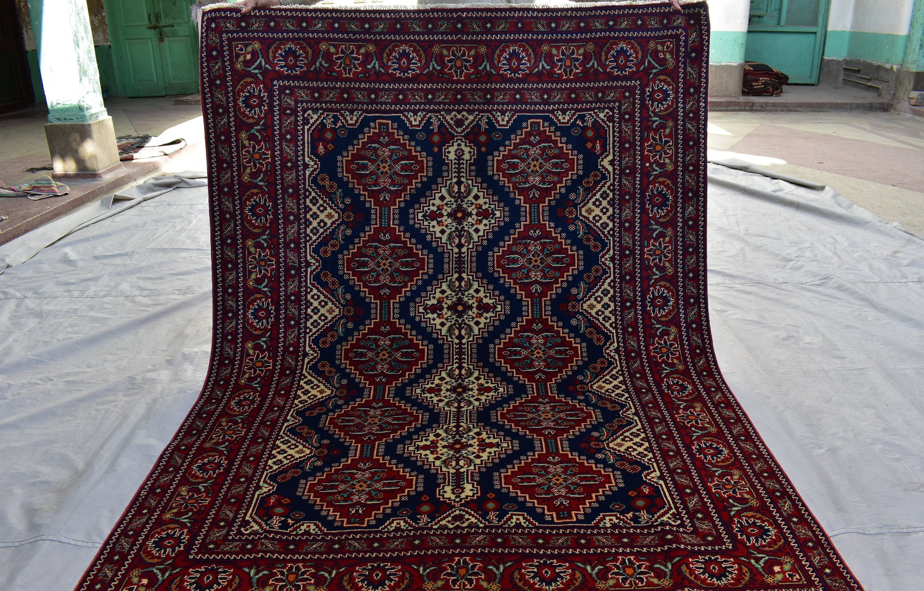 Afghan Carpet, 5x7Ft, Extremely Soft Samarkand rug, Handmade Rug, Afghan Rug, Veg Dyes high-quality 100% Wool, Hand-Knotted rug