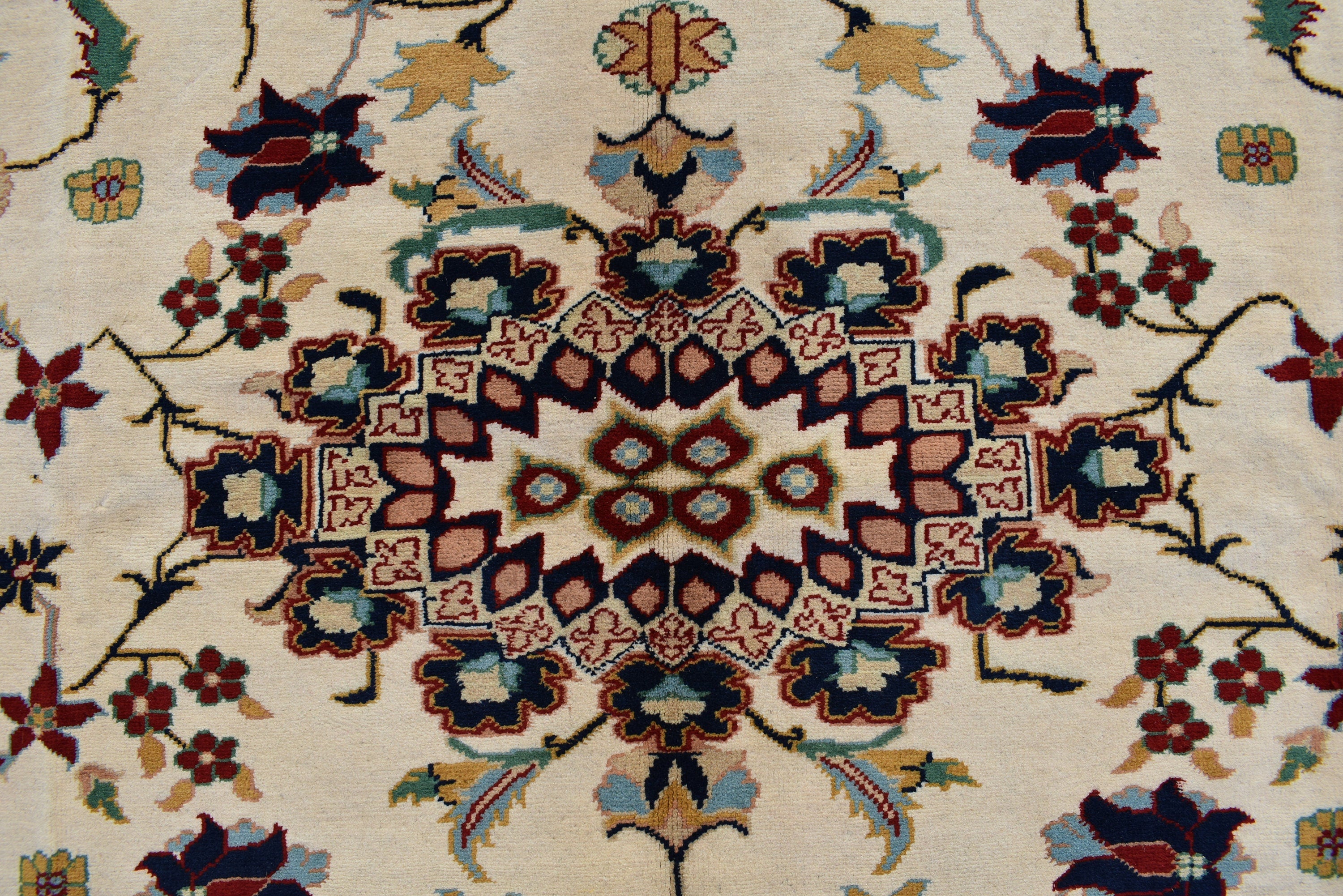 5x7Ft, Afghan Kashmiri Wool Rug | High Pile Soft Wool Tribal Floral Carpet | Handmade Turkoman Oriental Area Rug for Living Room, Bedroom