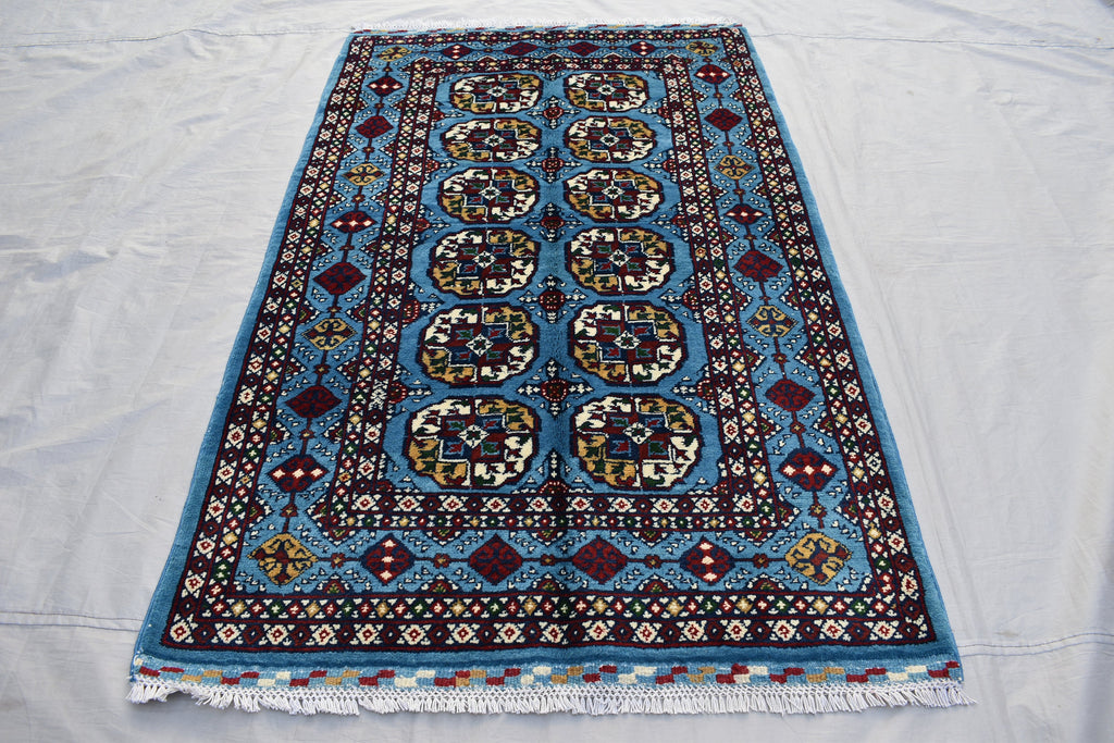 3x5 Navy Blue Ethnic Afghan Rug, Oriental Style Carpet, Classic Farmhouse Red Area Rug, Bedroom Living Room Area Rugs 3.2x5.4, Hallway Rug
