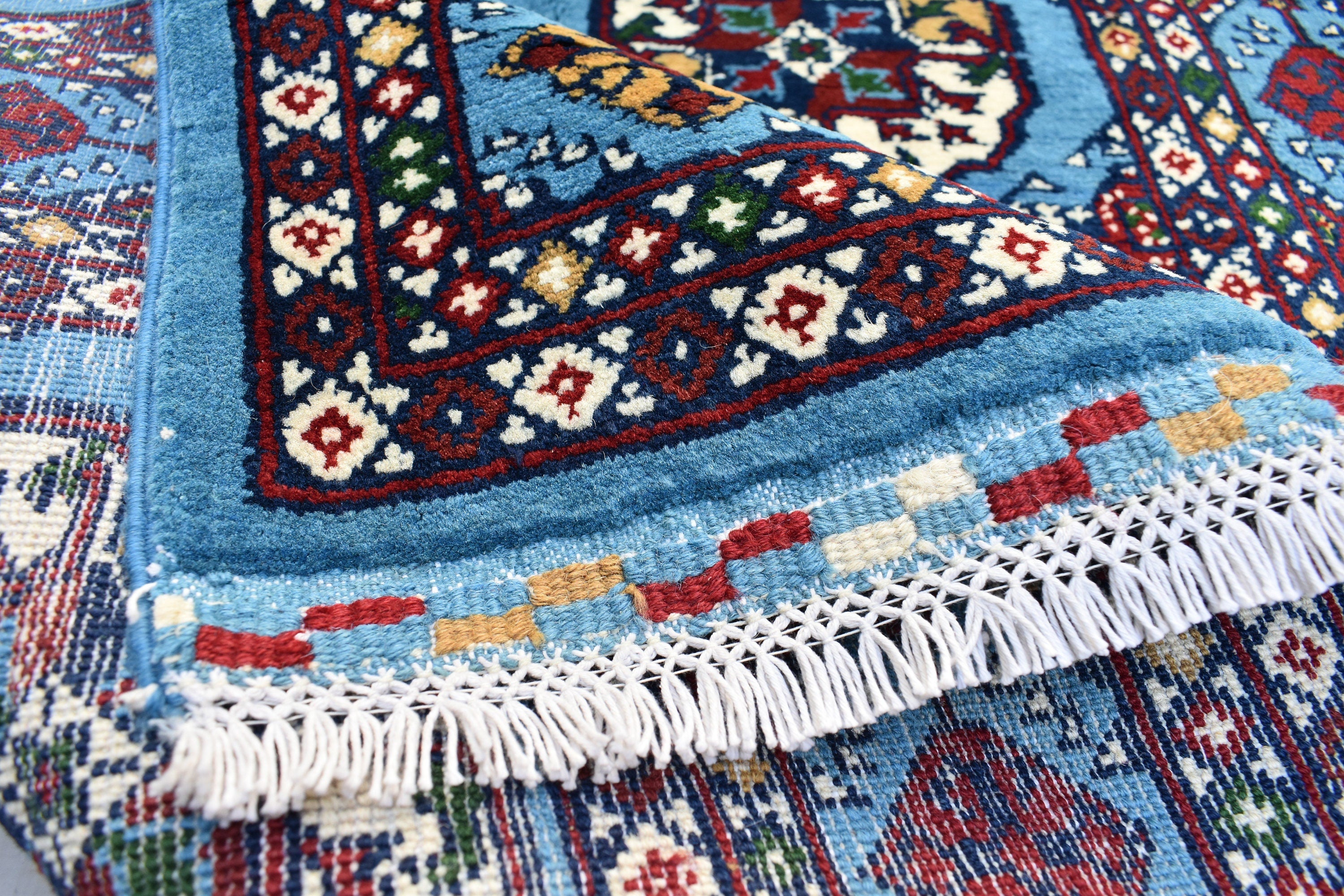 3x5 Navy Blue Ethnic Afghan Rug, Oriental Style Carpet, Classic Farmhouse Red Area Rug, Bedroom Living Room Area Rugs 3.2x5.4, Hallway Rug