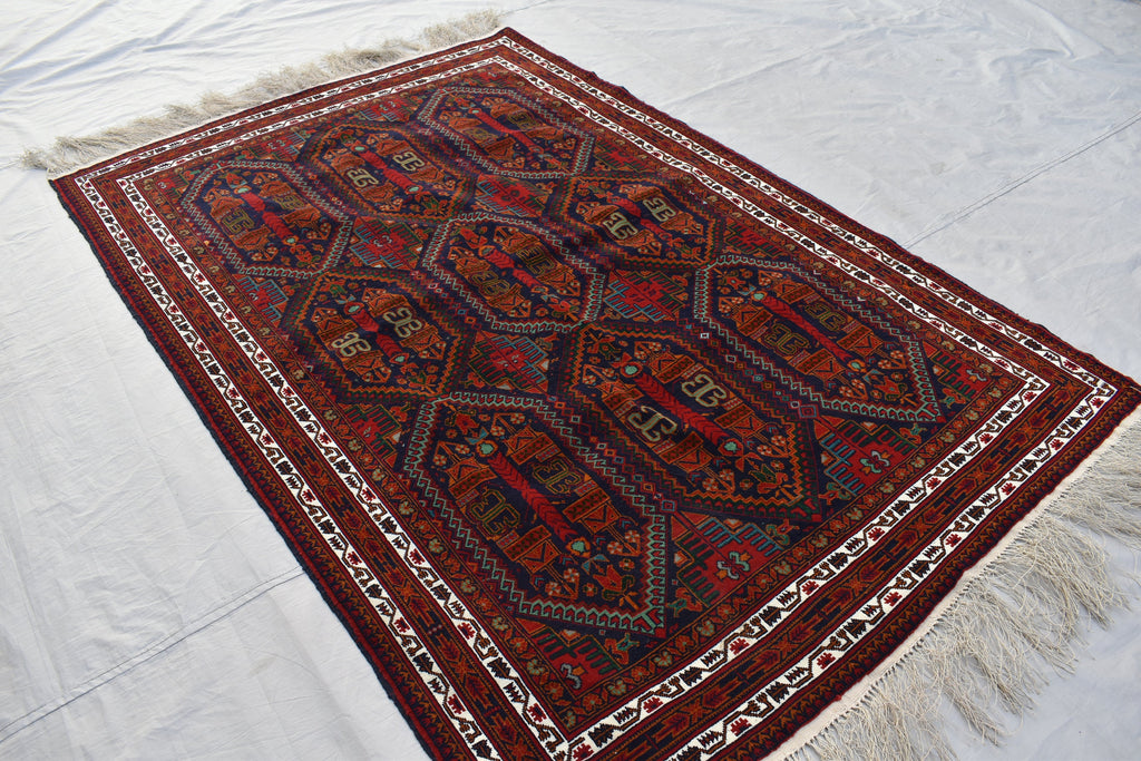 6.4x4.2 Ft, Stunning fine quality Handmade Ali Khoja Afghan rug, Vintage rug 6x4, Collectible Rug, Rugs For Living Room, Wall Hanging Rug