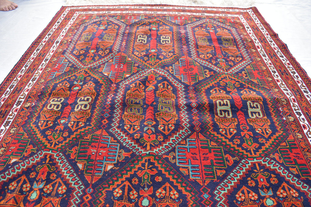 6.4x4.2 Ft, Stunning fine quality Handmade Ali Khoja Afghan rug, Vintage rug 6x4, Collectible Rug, Rugs For Living Room, Wall Hanging Rug