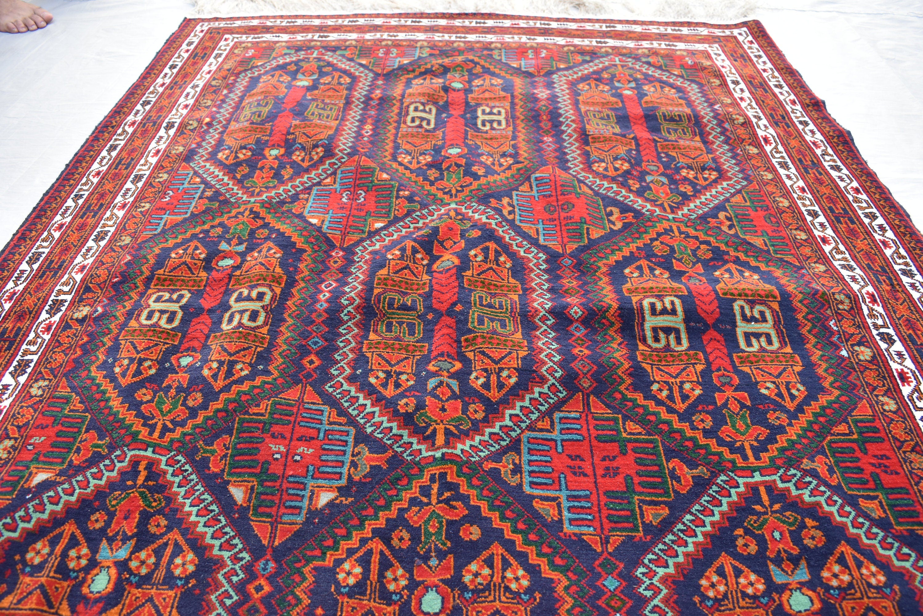 6.4x4.2 Ft, Stunning fine quality Handmade Ali Khoja Afghan rug, Vintage rug 6x4, Collectible Rug, Rugs For Living Room, Wall Hanging Rug