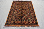 Hand-Knotted Afghan Bokhara Rug 4.10x3.3ft – High-Quality Tribal Wool Area Rug | 3x5 Oriental Afghan Rug | Living Room or Entryway Decor