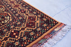 Hand-Knotted Afghan Bokhara Rug 4.10x3.3ft – High-Quality Tribal Wool Area Rug | 3x5 Oriental Afghan Rug | Living Room or Entryway Decor