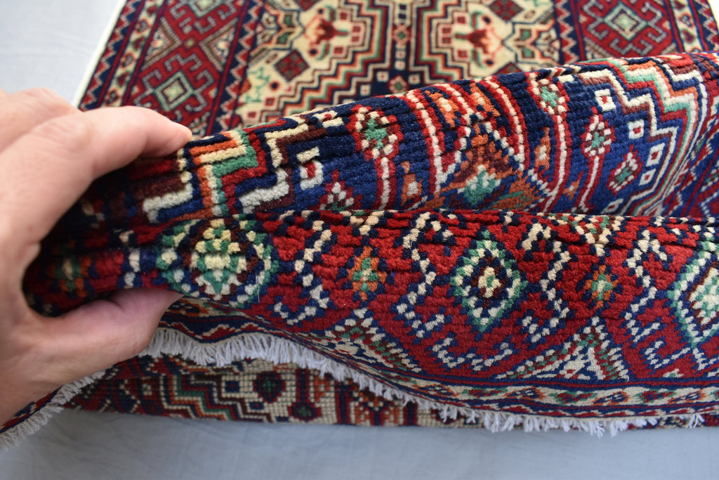 Small Afghan rug 2x4ft, Turkmen Handwoven Wool Area Rug, Small Hallway Runner, Vegetable Dyed Rug, Perfect for Home Entrance Way, Corridor