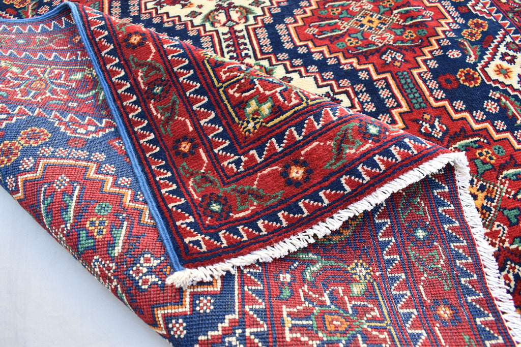 Square rug, 4.5 x 4.2 Ft, Beautiful Handmade Afghan Rug, Oriental Square Area Rug, High Quality rug, 100% Handspun Wool rug, free shipping