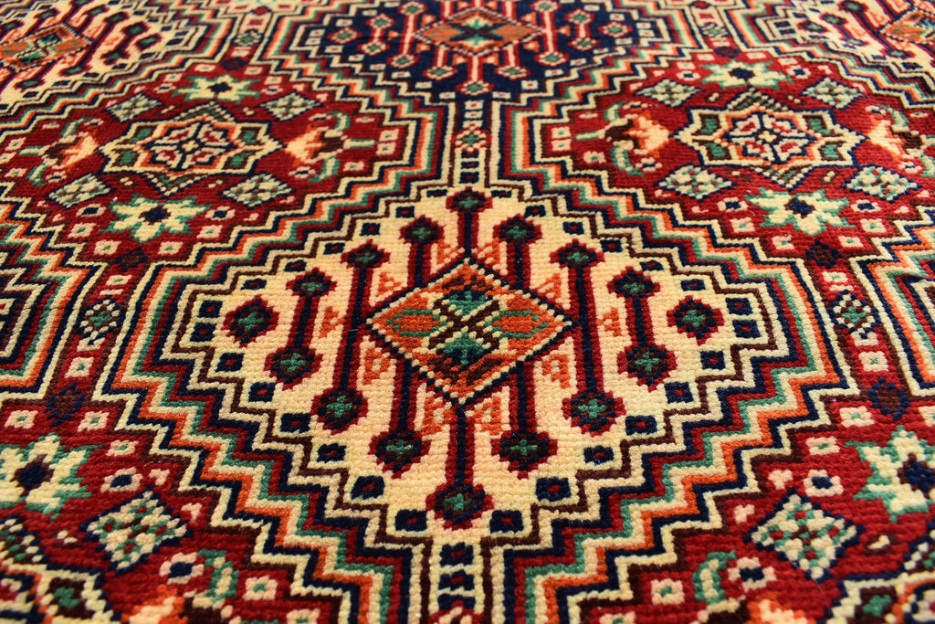 Squair rug 4x5Ft, Top Quality Gorgeous, Handmade Afghan rug, Afghan Turkmen, 100%Wool, Oriental rug, Rug for Living Room, Bedroom Rug