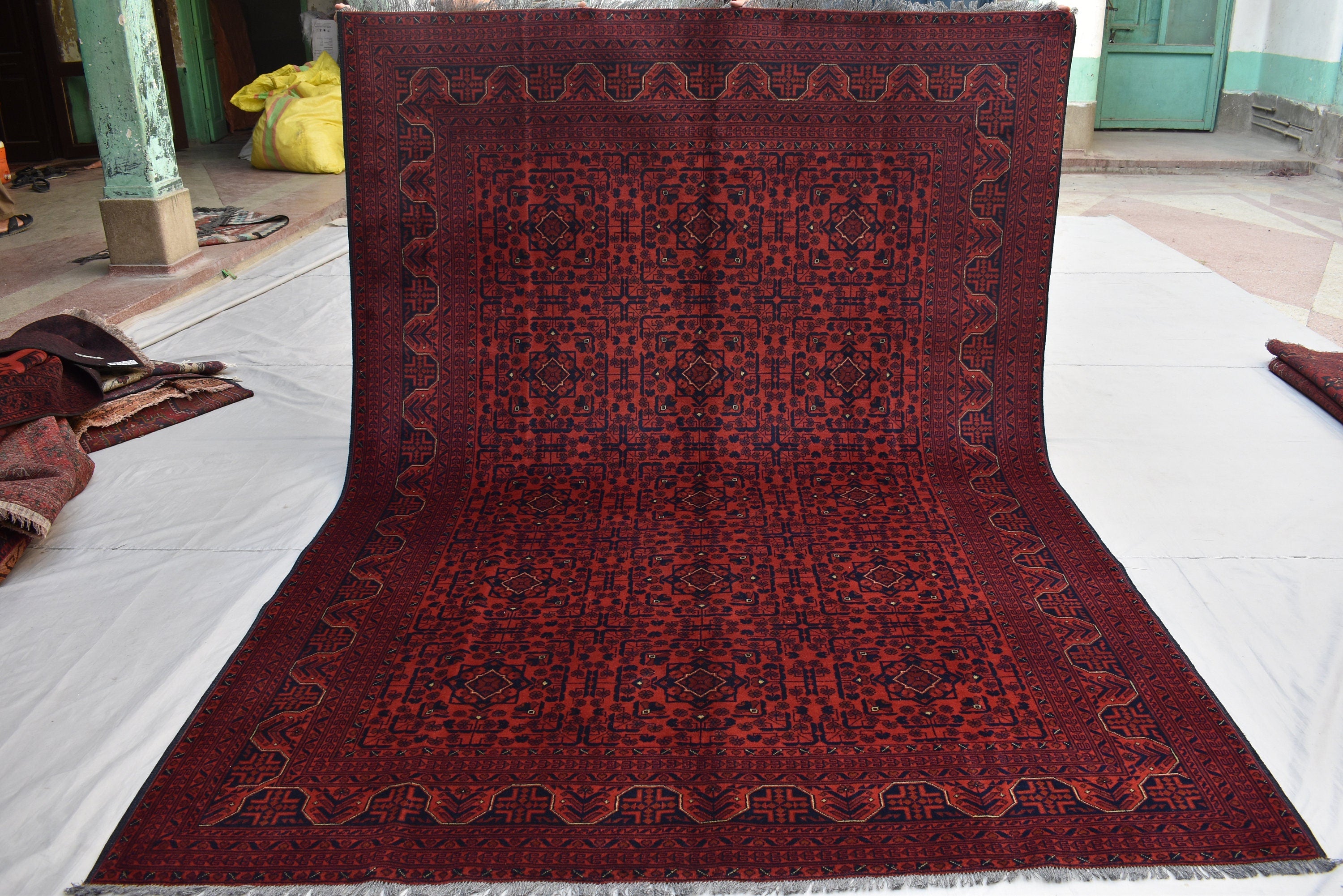 7X10Afghan Bukhara rug, 9.3 x 6.7 Ft, Discounted Price, Handmade Rug, Khal Mohammadi, Area Rug, Oriental, Large Afghan rug, Turkmen Rug