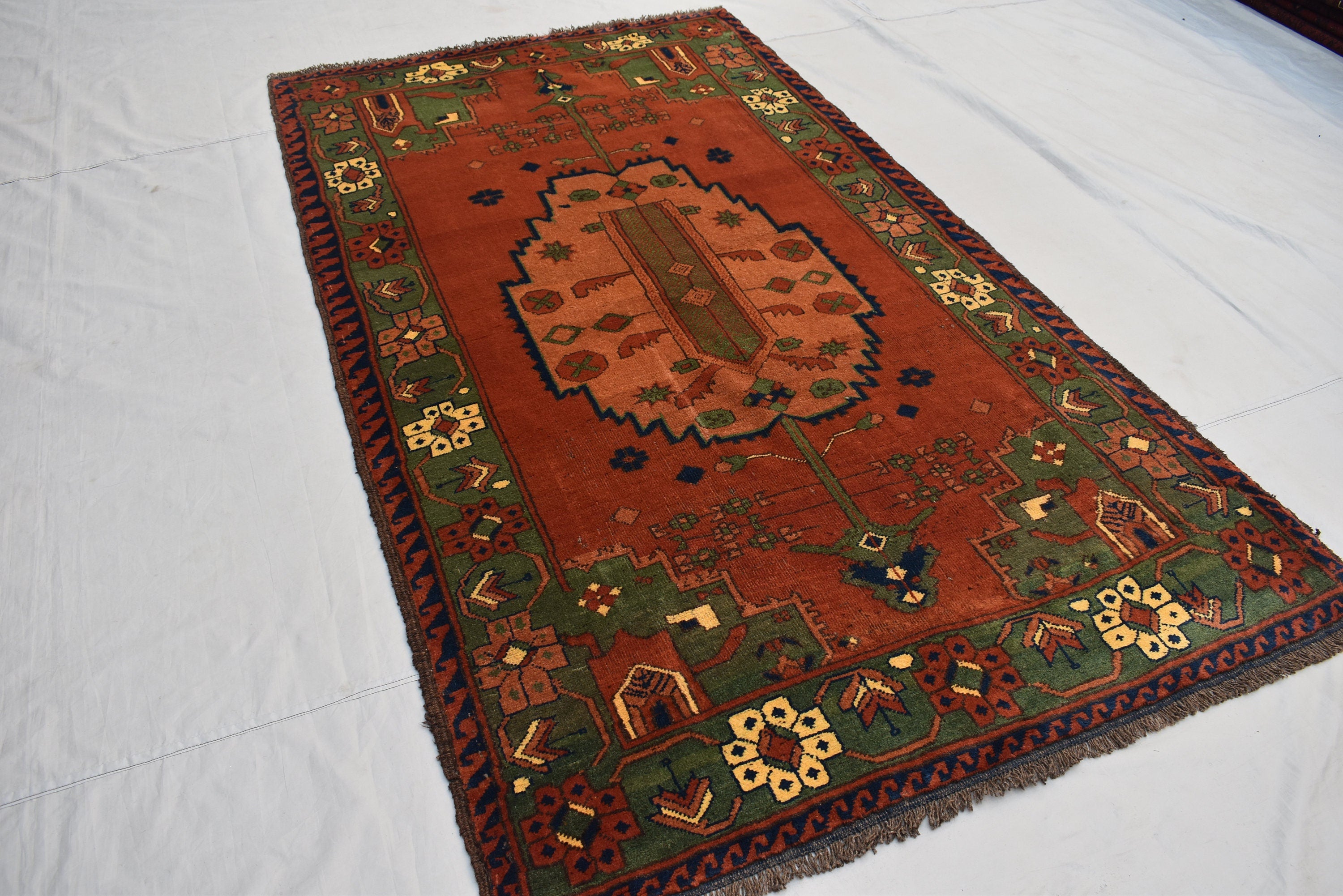 6.11 x 3.10 Turkmen Carpet/Turkmen Rug, Handmade, Brand 100% Wool High Quality, Kitchen Rug, Hallway Rug, Entryway Rug, Wall Hanging Rug