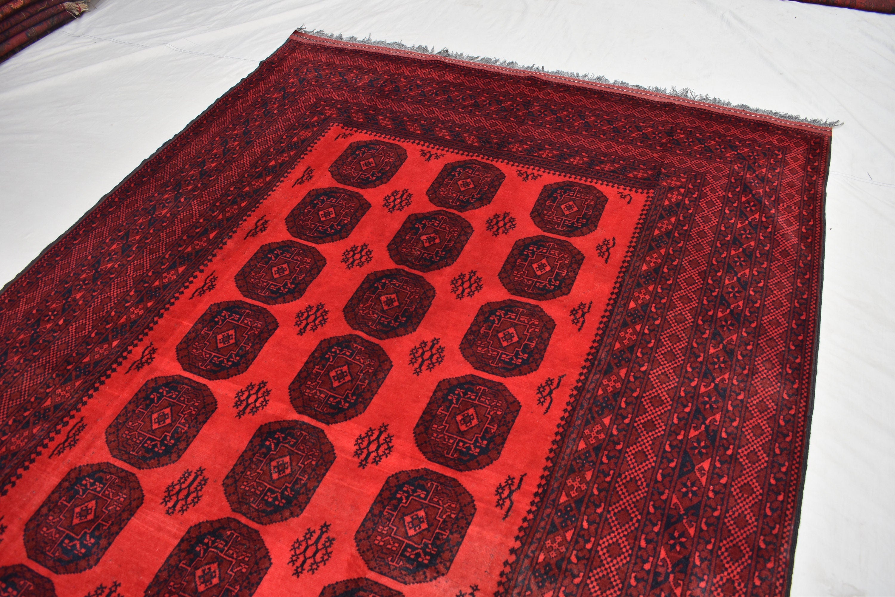 7x10ft, Afghan Elephant Foot Gul Antique Rug Turkmen Pile Pattern Bedroom Hand knotted rug Free shipping Discounted Area & Floor rug
