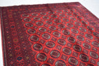 7x10 Vintage Ahal Gul Afghan Tribal Handwoven Rug, Rich Red Rug, Top Quality Premium Rug, Rug for Living Room, Dining Room Rug 9.7x6.8 ft