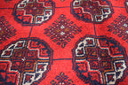 7x10 Vintage Ahal Gul Afghan Tribal Handwoven Rug, Rich Red Rug, Top Quality Premium Rug, Rug for Living Room, Dining Room Rug 9.7x6.8 ft