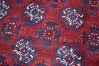 7x9 Turkmen Large Area Rug, Afghan Handmade Mawrai Gul Design Red Rug, Vintage Oriental Rug, Living Room, 289x205 Dinning Table Carpet