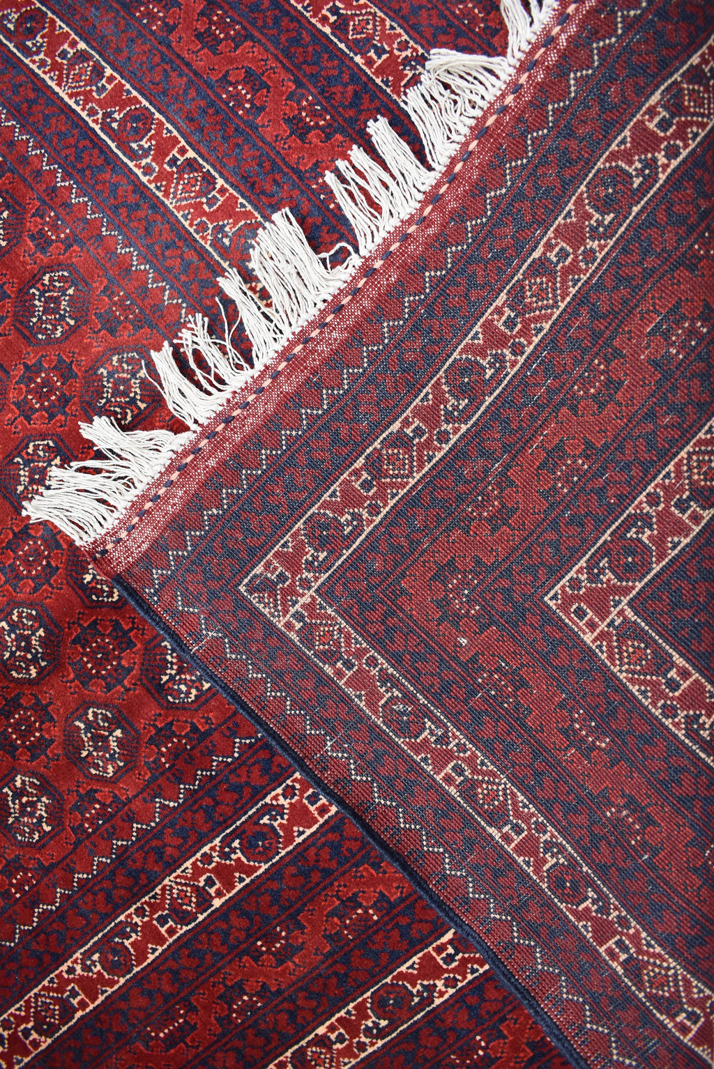 7x9 Turkmen Large Area Rug, Afghan Handmade Mawrai Gul Design Red Rug, Vintage Oriental Rug, Living Room, 289x205 Dinning Table Carpet