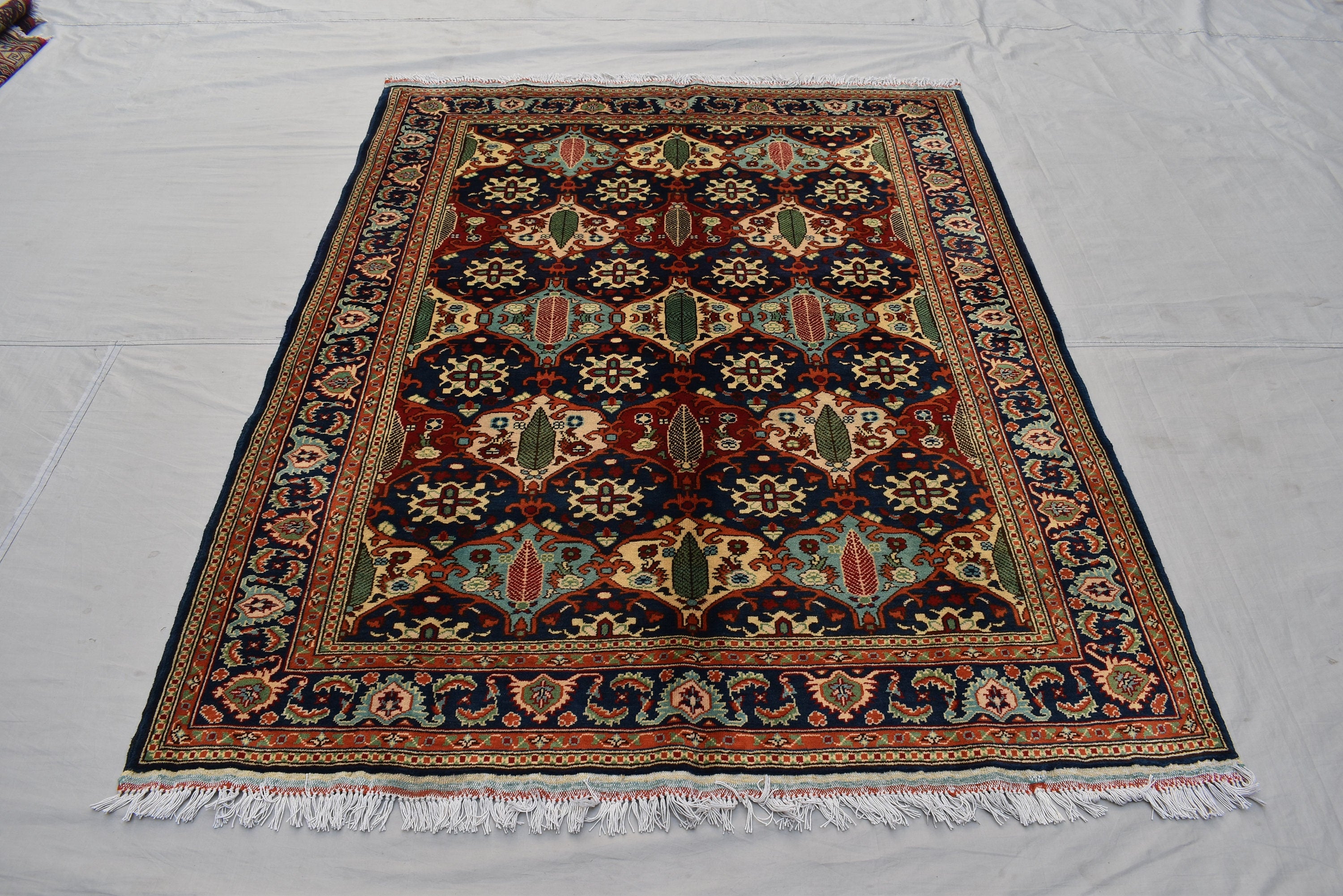 6.7 x 5.0 Ft High Quality Afghan Turkmen Handmade Rug, Kashi Maranus Rug, Rugs For Living Room, Perfect For Bedroom, Bohemian Home Decor