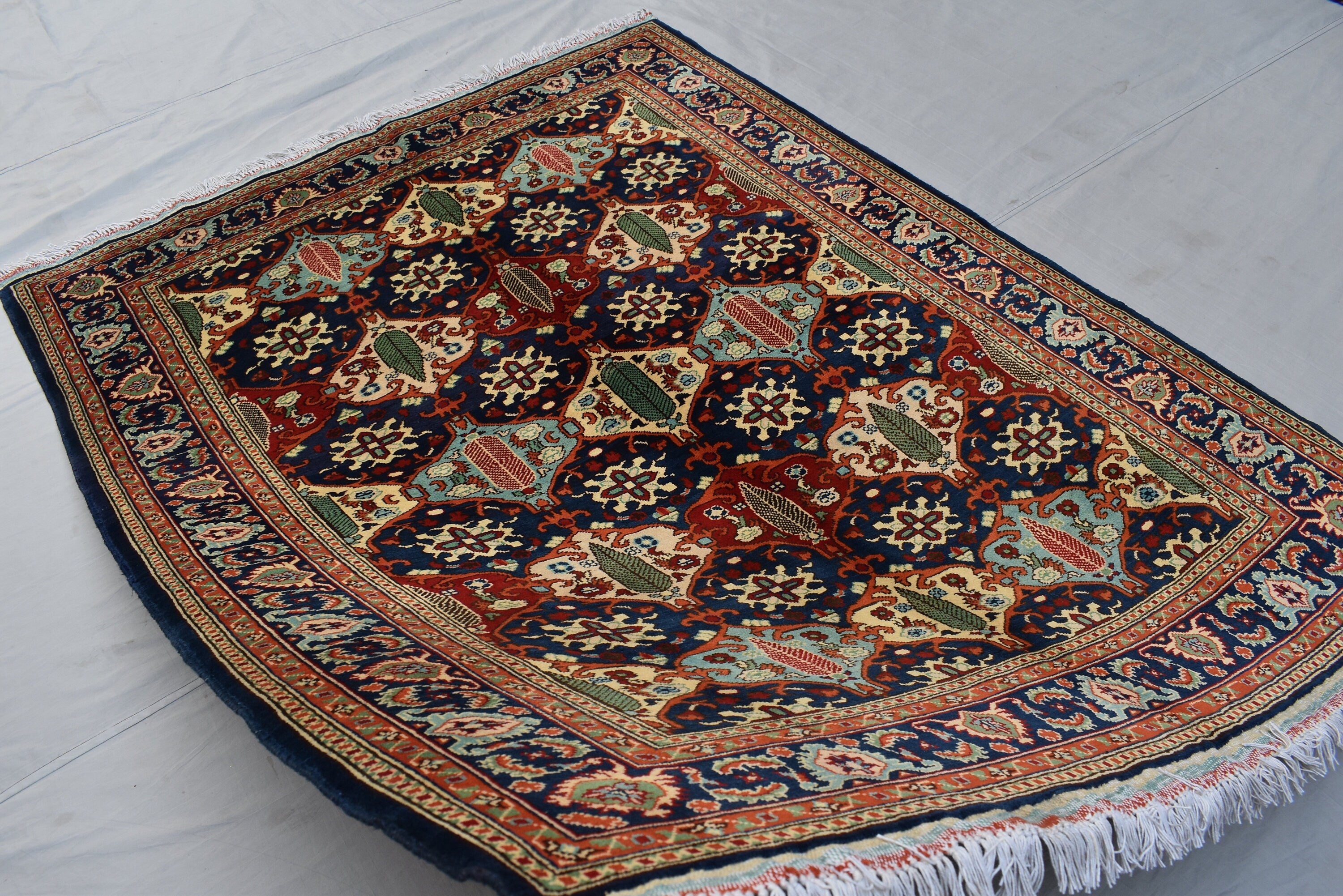 6.7 x 5.0 Ft High Quality Afghan Turkmen Handmade Rug, Kashi Maranus Rug, Rugs For Living Room, Perfect For Bedroom, Bohemian Home Decor