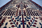 9.7 x 2.10 Ft Afghan Tree Of Life Hallway Rug Bokhara Beljik Corridor Runner Rug Turkmen Handmade Runner Wool Rug Vintage Runner Rug