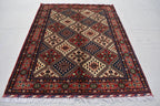 6.8 x 5.0 Ft Afghan Rug Top Quality Oriental Rug Gorgrous Hand Knotted Wool Natural Veg Dye Turkmen Tribal Bukhara Living Room Rug