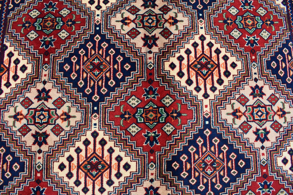 6.8 x 5.0 Ft Afghan Rug Top Quality Oriental Rug Gorgrous Hand Knotted Wool Natural Veg Dye Turkmen Tribal Bukhara Living Room Rug