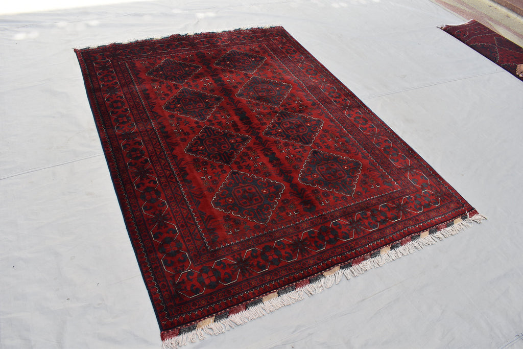 5x7 Handmade Afghan Carpet Gorgeous Rug Turkmen Tribal Traditional 100% Wool Rug Bokhara Rug Living Room Area Oriental Rug