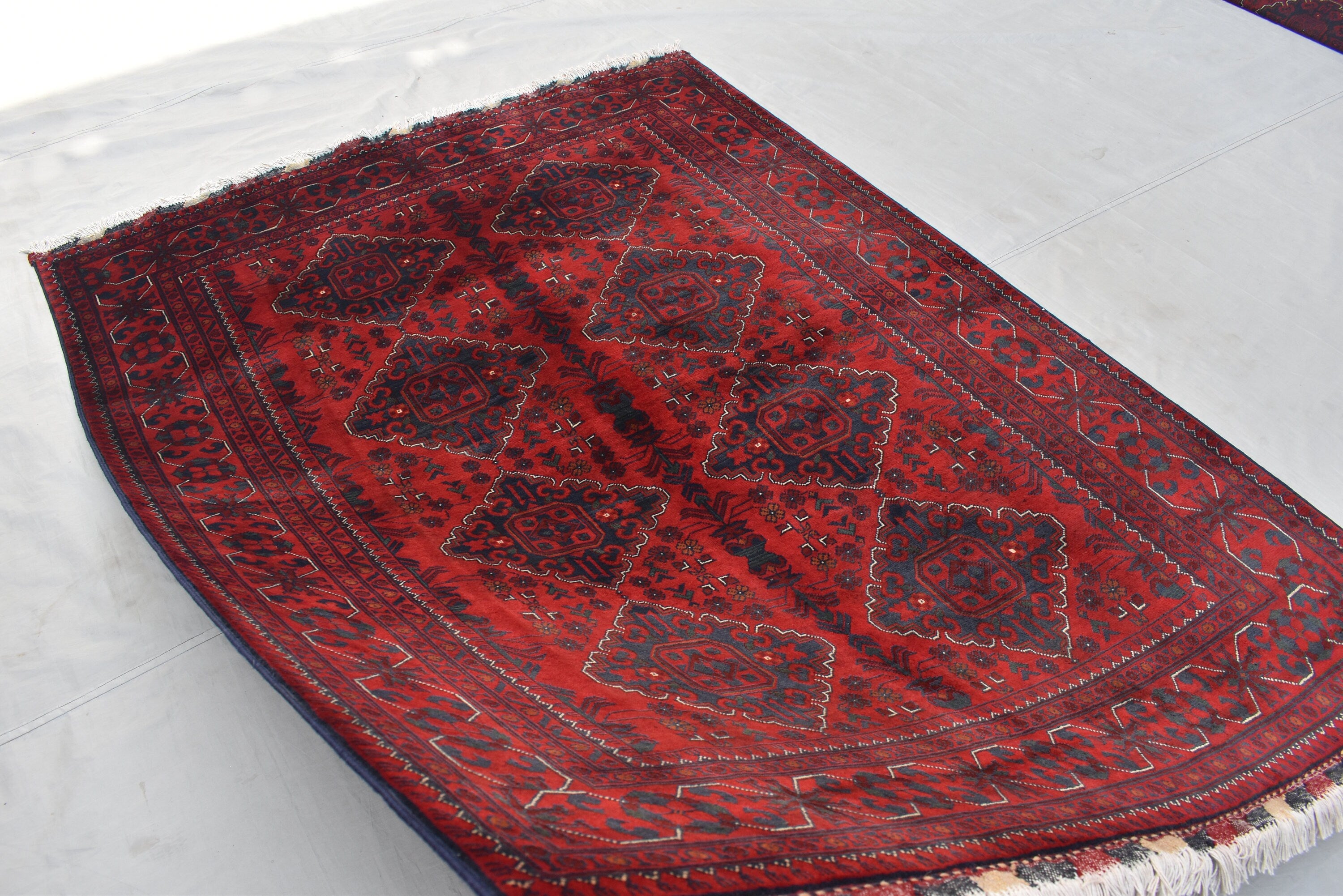 5x7 Handmade Afghan Carpet Gorgeous Rug Turkmen Tribal Traditional 100% Wool Rug Bokhara Rug Living Room Area Oriental Rug