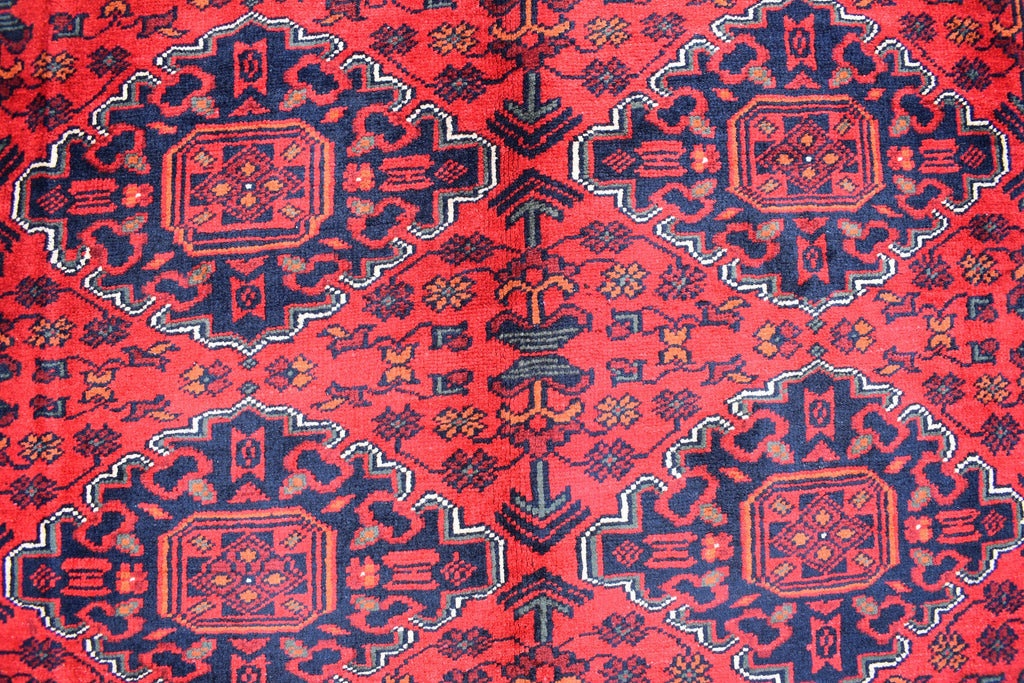 4'10x6'8 Afghan Handmade Khal Mohammadi Rug, Turkmen Wool Geometric Rug, Rustic Home Decor, Bedroom Rug, Living Room Rug 203x145 cm