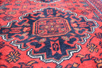 4'10x6'8 Afghan Handmade Khal Mohammadi Rug, Turkmen Wool Geometric Rug, Rustic Home Decor, Bedroom Rug, Living Room Rug 203x145 cm