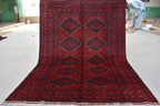 4'10x6'8 Afghan Handmade Khal Mohammadi Rug, Turkmen Wool Geometric Rug, Rustic Home Decor, Bedroom Rug, Living Room Rug 203x145 cm