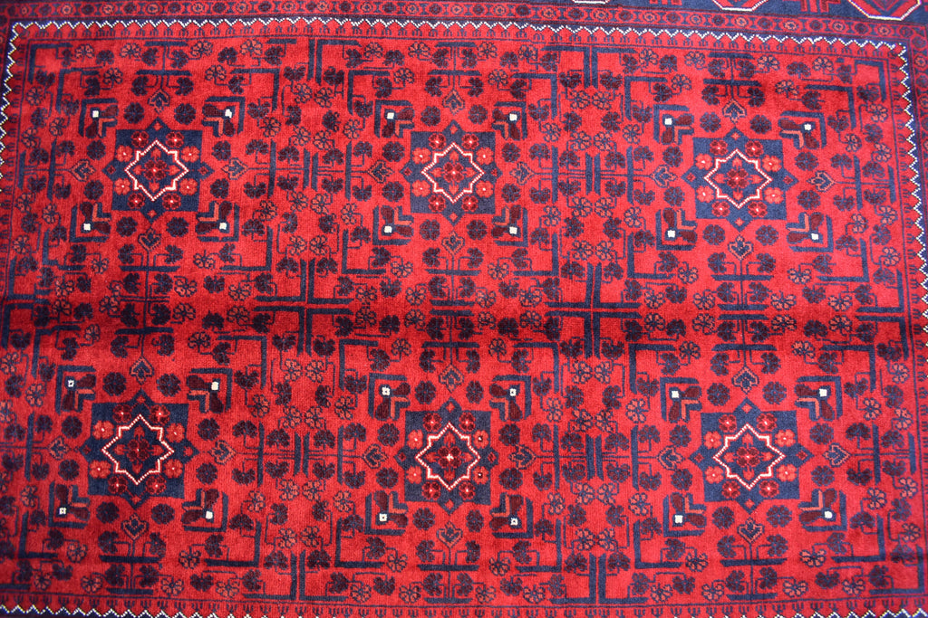 6x4 Handmade Bukhara Afghan Rug, Geometric Wool Persian Style Rug, Medium Size Rug For Home, Perfect For Bedroom, Boho Home Decor 5.11x4.0