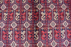 5x7Ft, Afghan Geometric Wool Rug – Hand-Knotted Turkmen Area Carpet, Oriental Living Room or Dining Room Rug, Boho Area Rug 200x150 cm